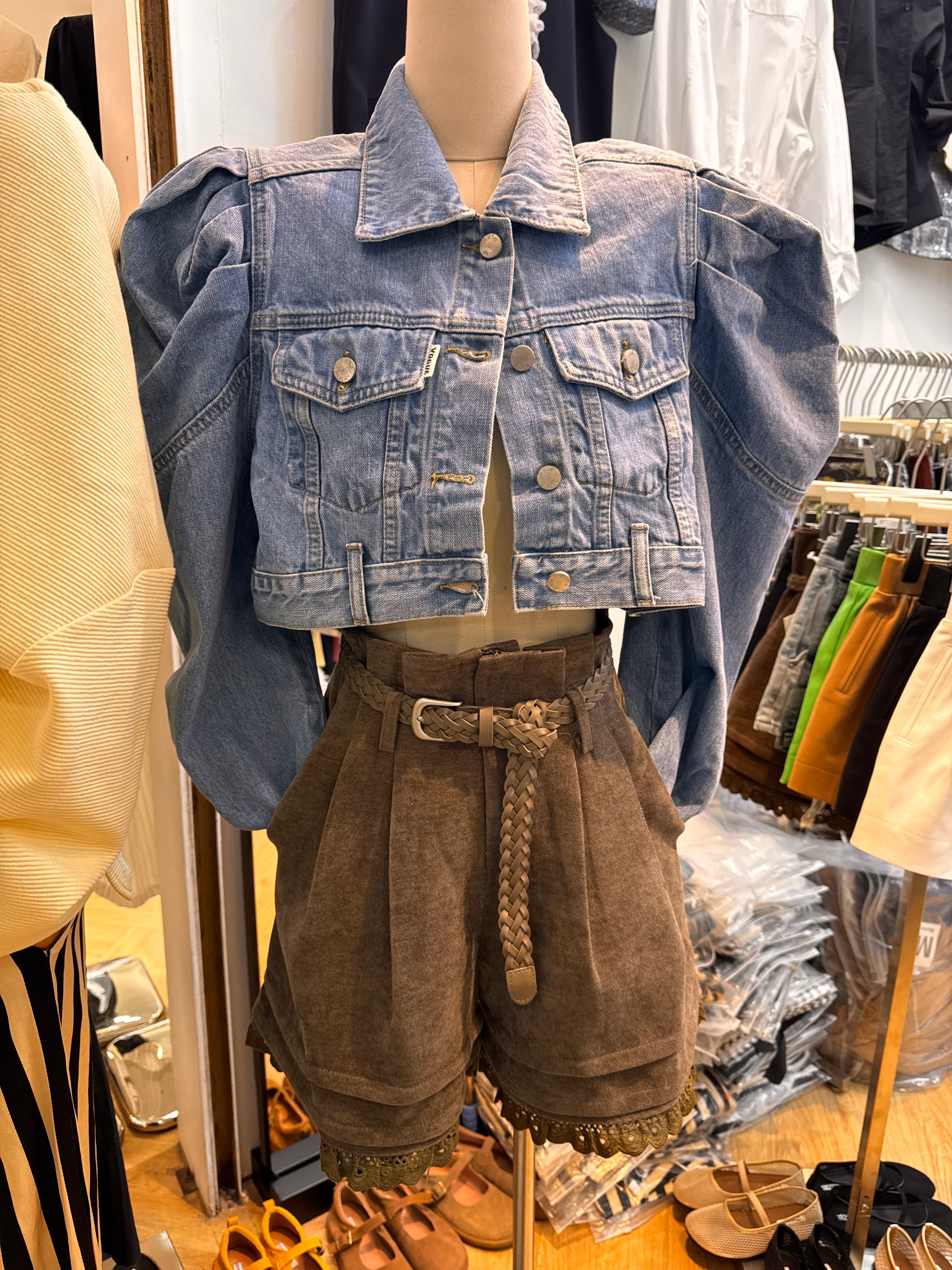 Denim jacket with cotterize Shorts