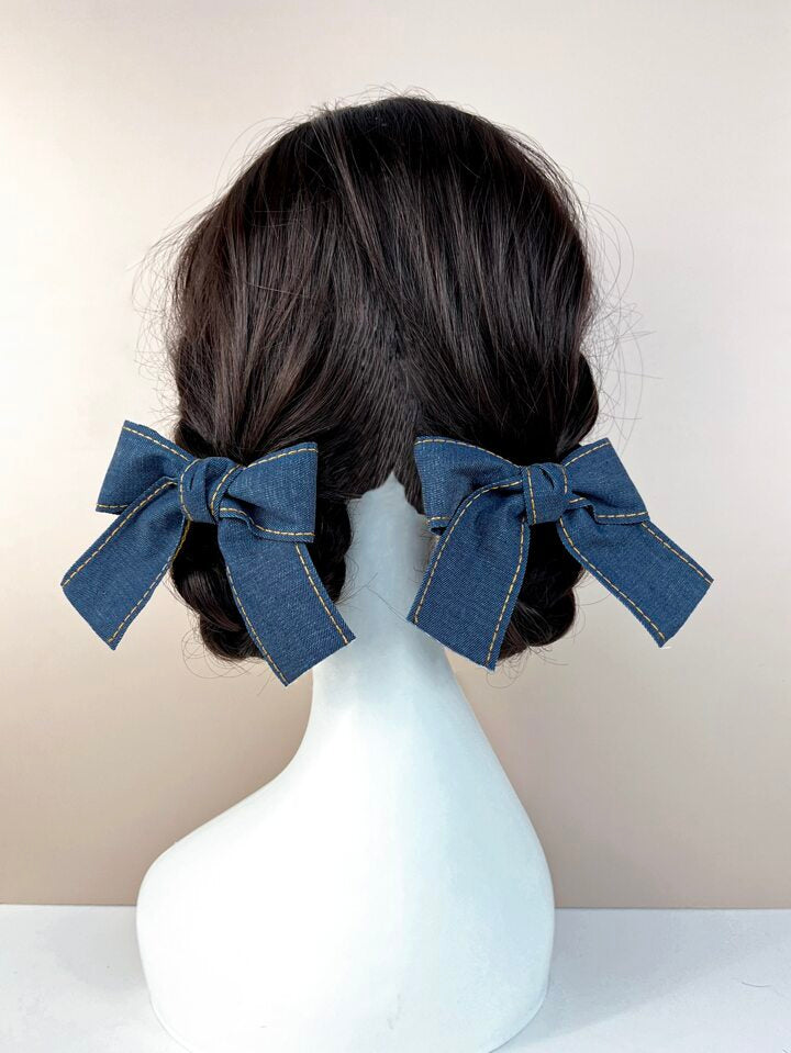 Denim set 2 bow