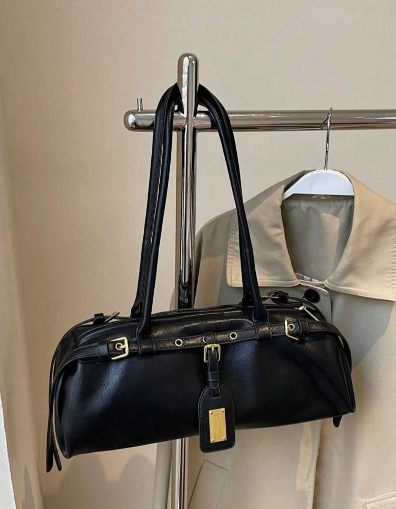 1pc Fashionable PU Leather Crossbody Bag