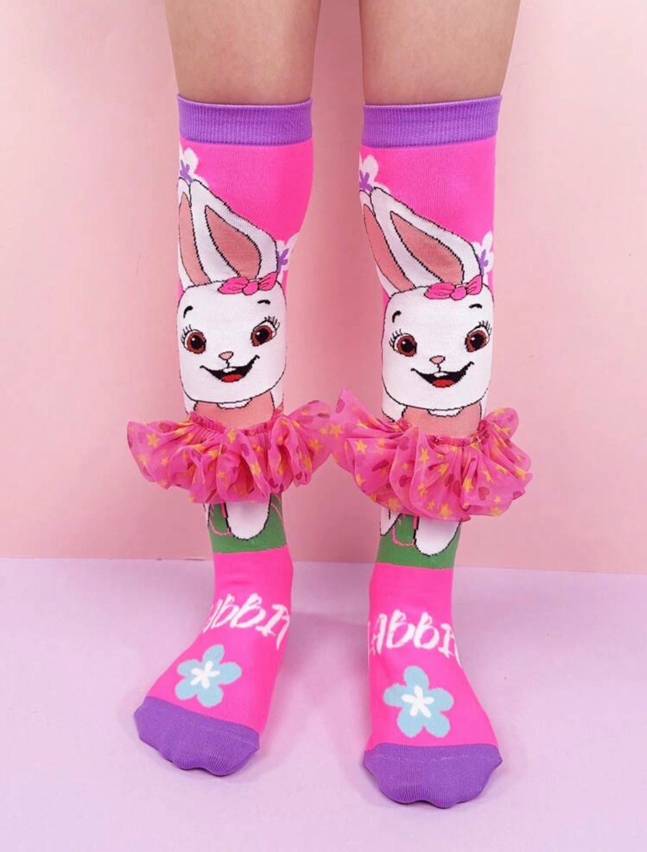 1 Pair, Cute Cartoon Rabbit 3D Hand-Sewn Accessories Long Socks, Suitable For Parties And Holidays, Daily Wear