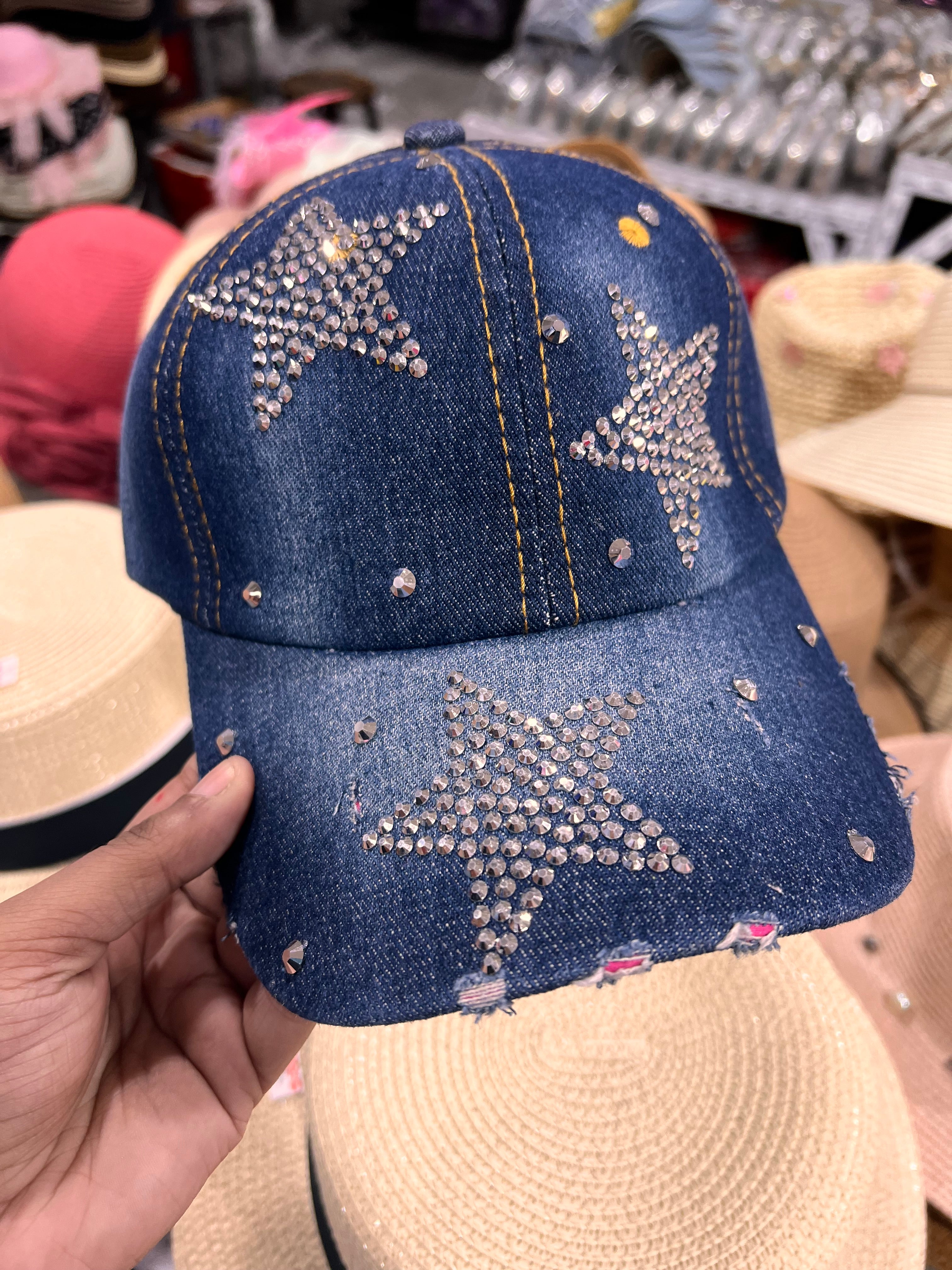 Denim swaroski Cap