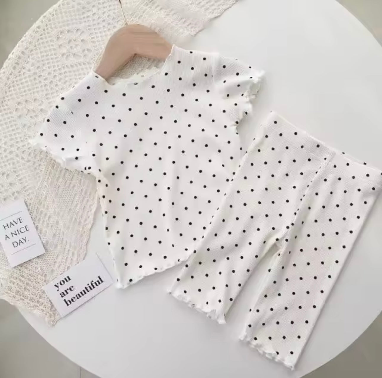 Polka dot kid set