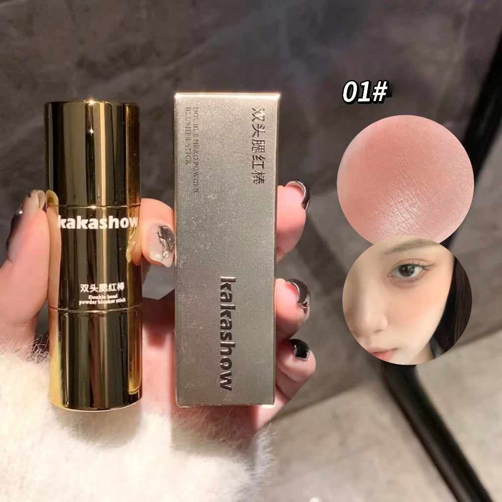 ￼Kakashow Double Head Blush Stick Low Saturated Korean Cream Cream Blush