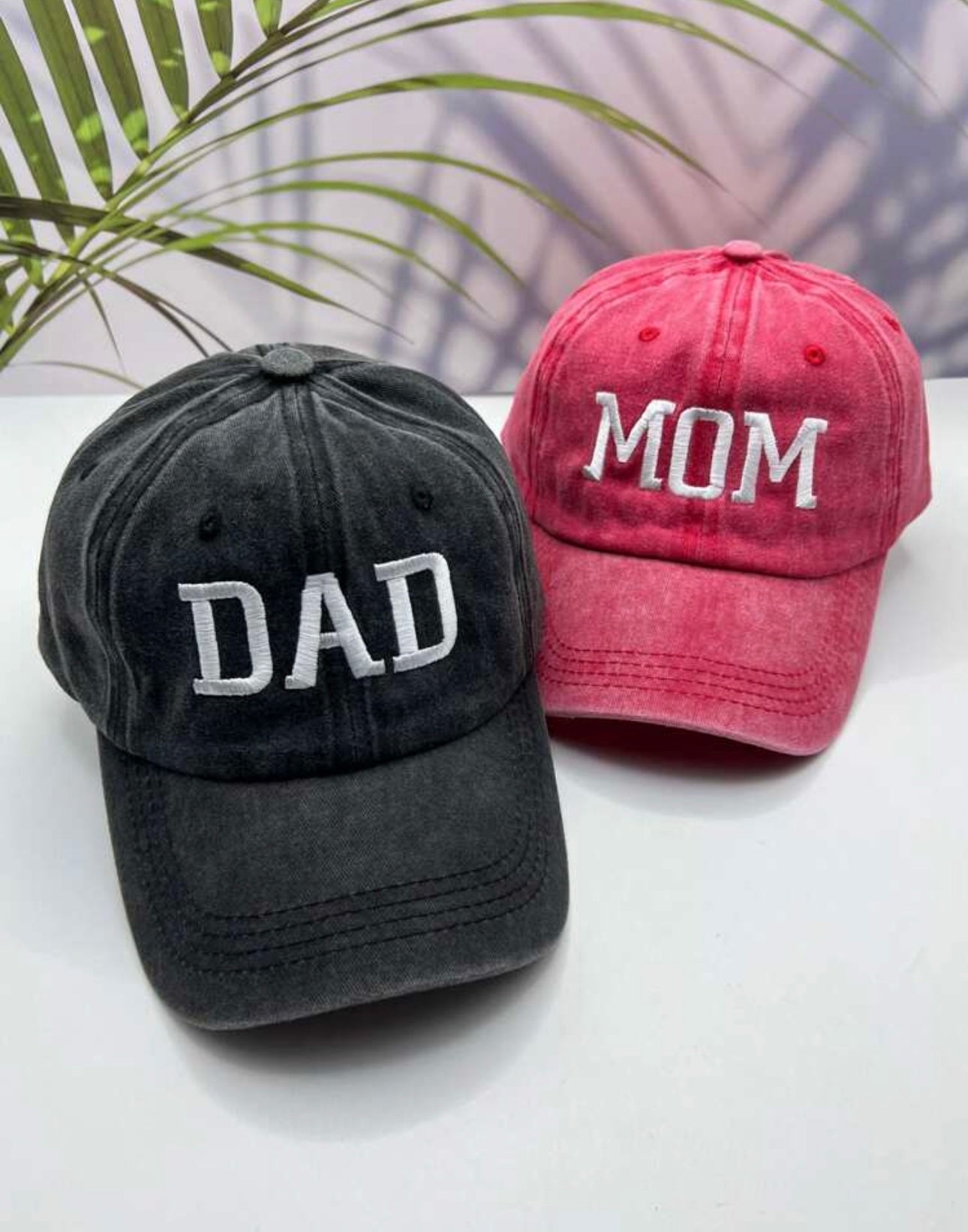 2 Pcs Letter Embroidery Mom Dad Baseball Hat For Lovers Street