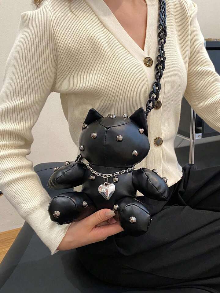 Studded Teddy Sling Bag