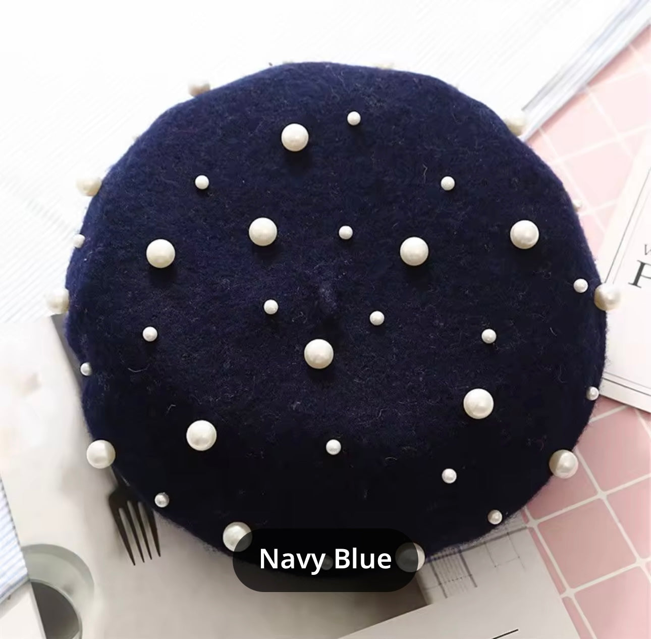 Pearl Beret Cap