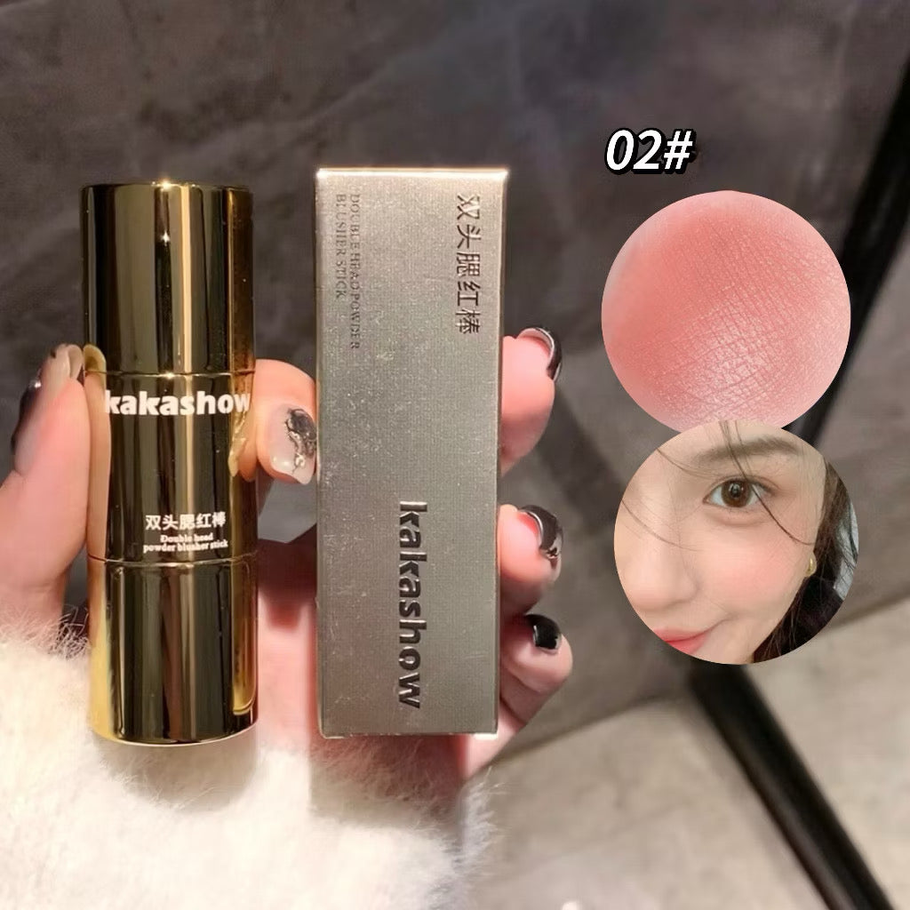 ￼Kakashow Double Head Blush Stick Low Saturated Korean Cream Cream Blush