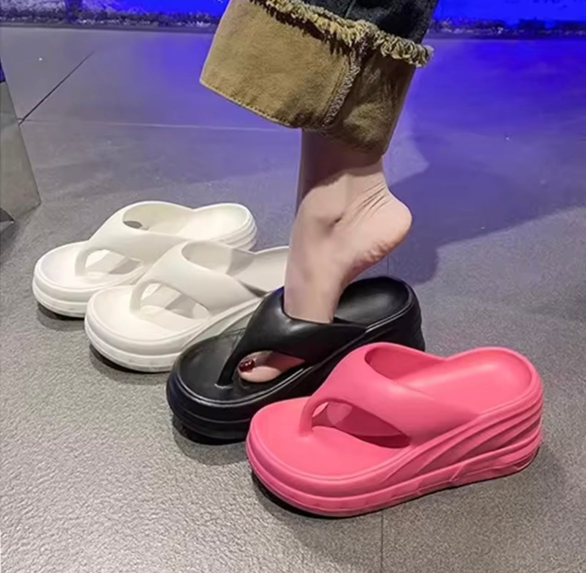 Ezee high sole slippers