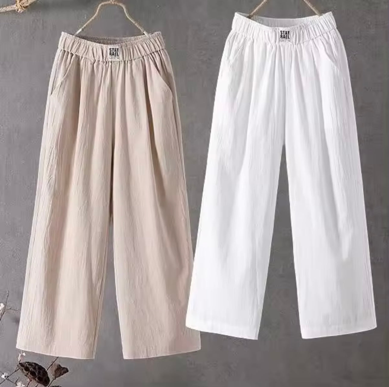 Cotton High Waist Pants