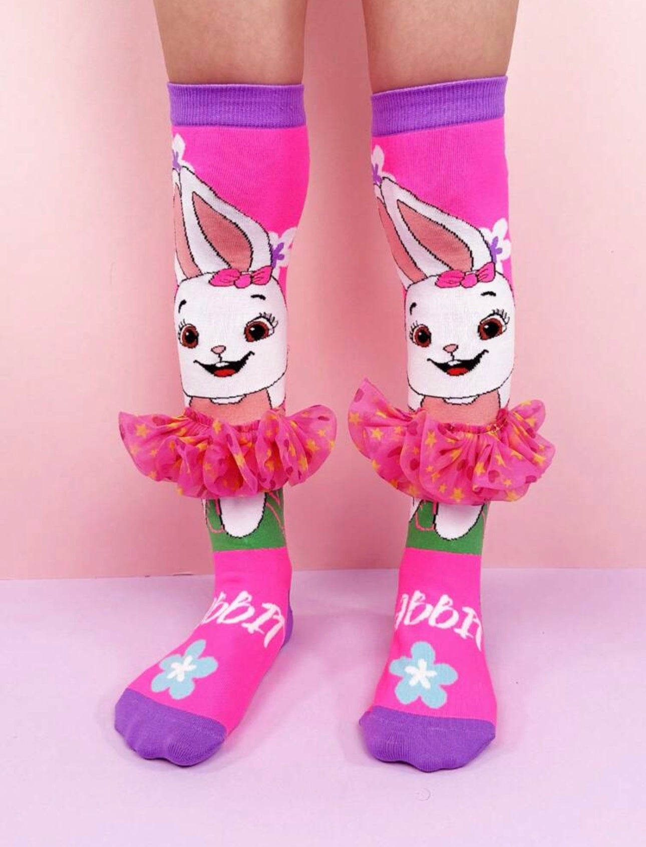 1 Pair, Cute Cartoon Rabbit 3D Hand-Sewn Accessories Long Socks, Suitable For Parties And Holidays, Daily Wear