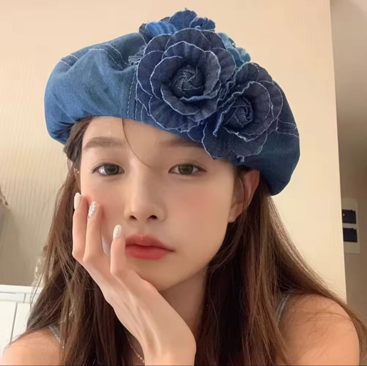 Denim Beret Cap