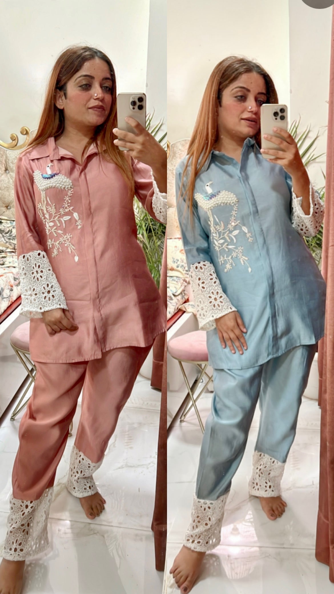 Embroided cotton set