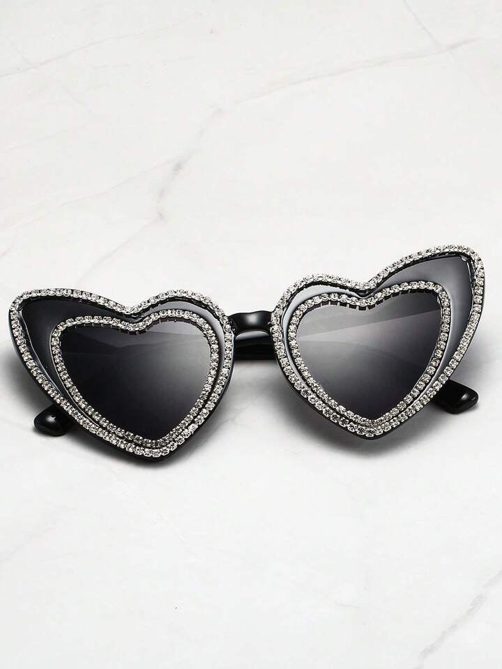 Heart Rhinestone Sunglases