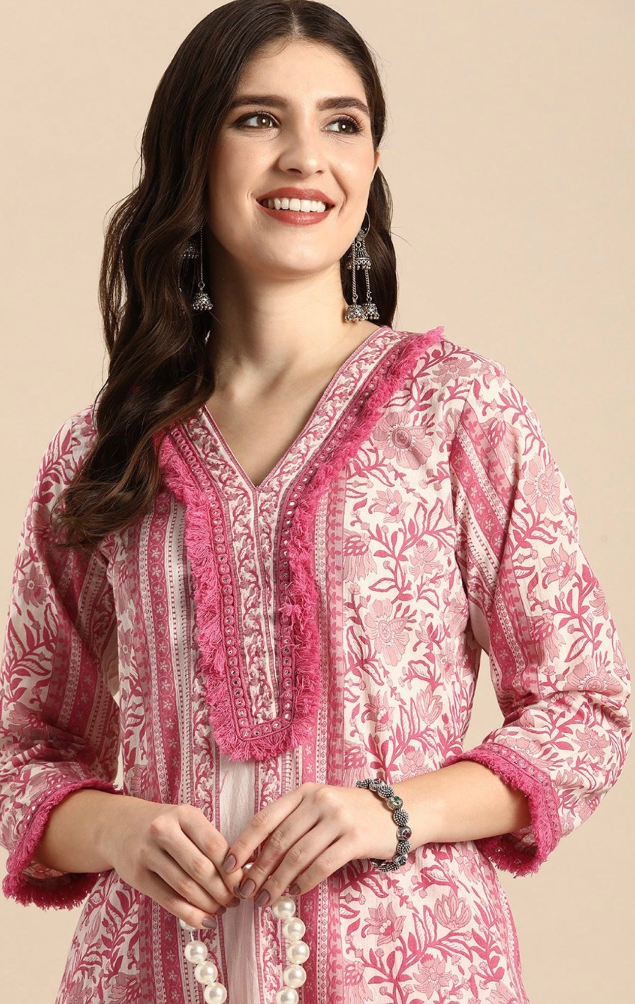 Mirror work kurti pant shirt