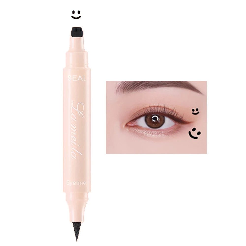 Eye liner with stamp