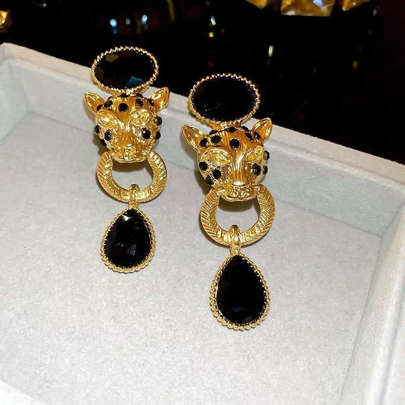 Tiger drop earrings