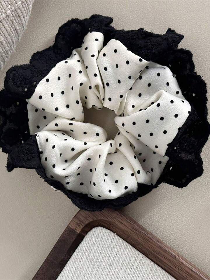 Polka lace scrunchie