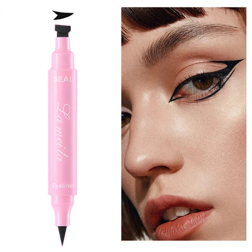 Eye liner with stamp