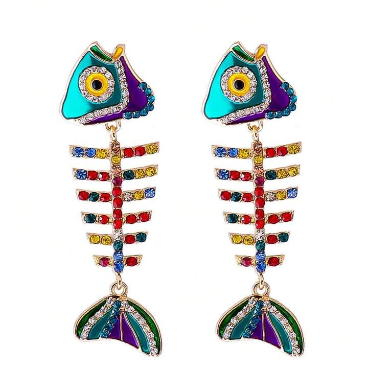 Fish Rhinestone Earings