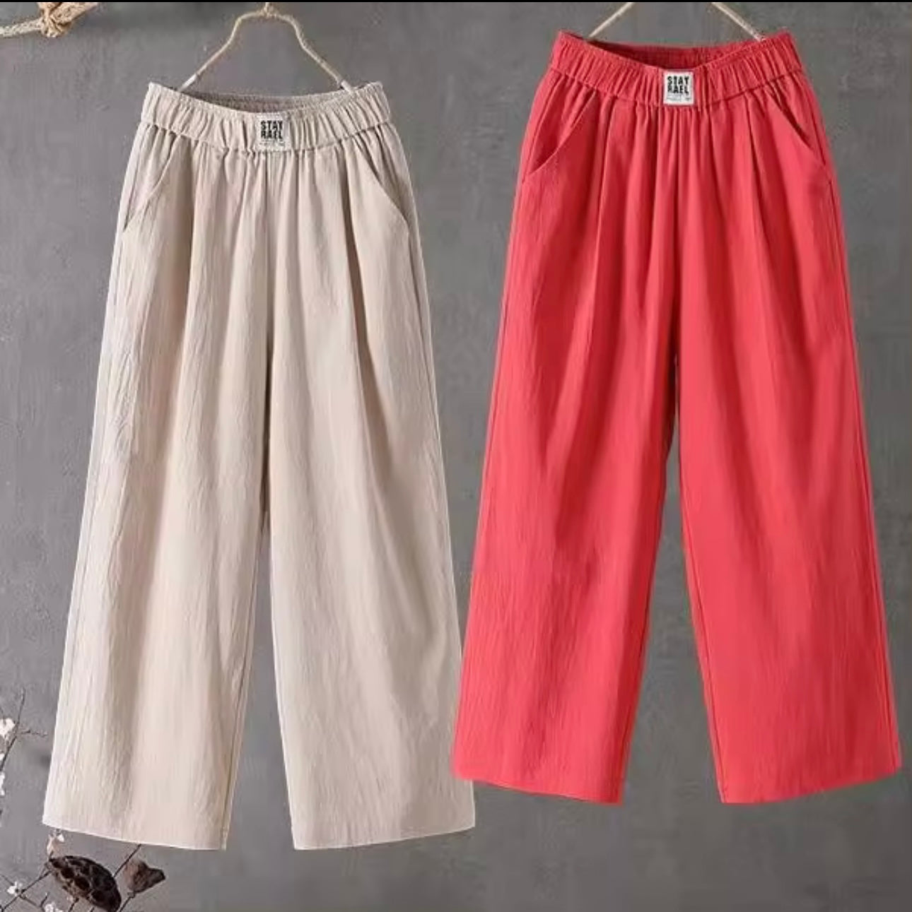 Cotton High Waist Pants