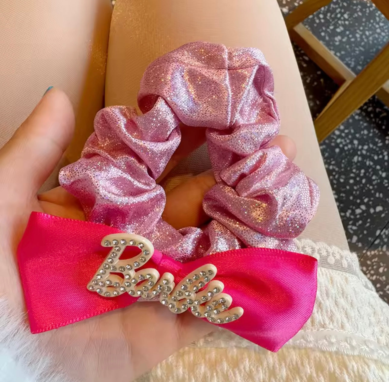 Barbie sparkle scrunchie