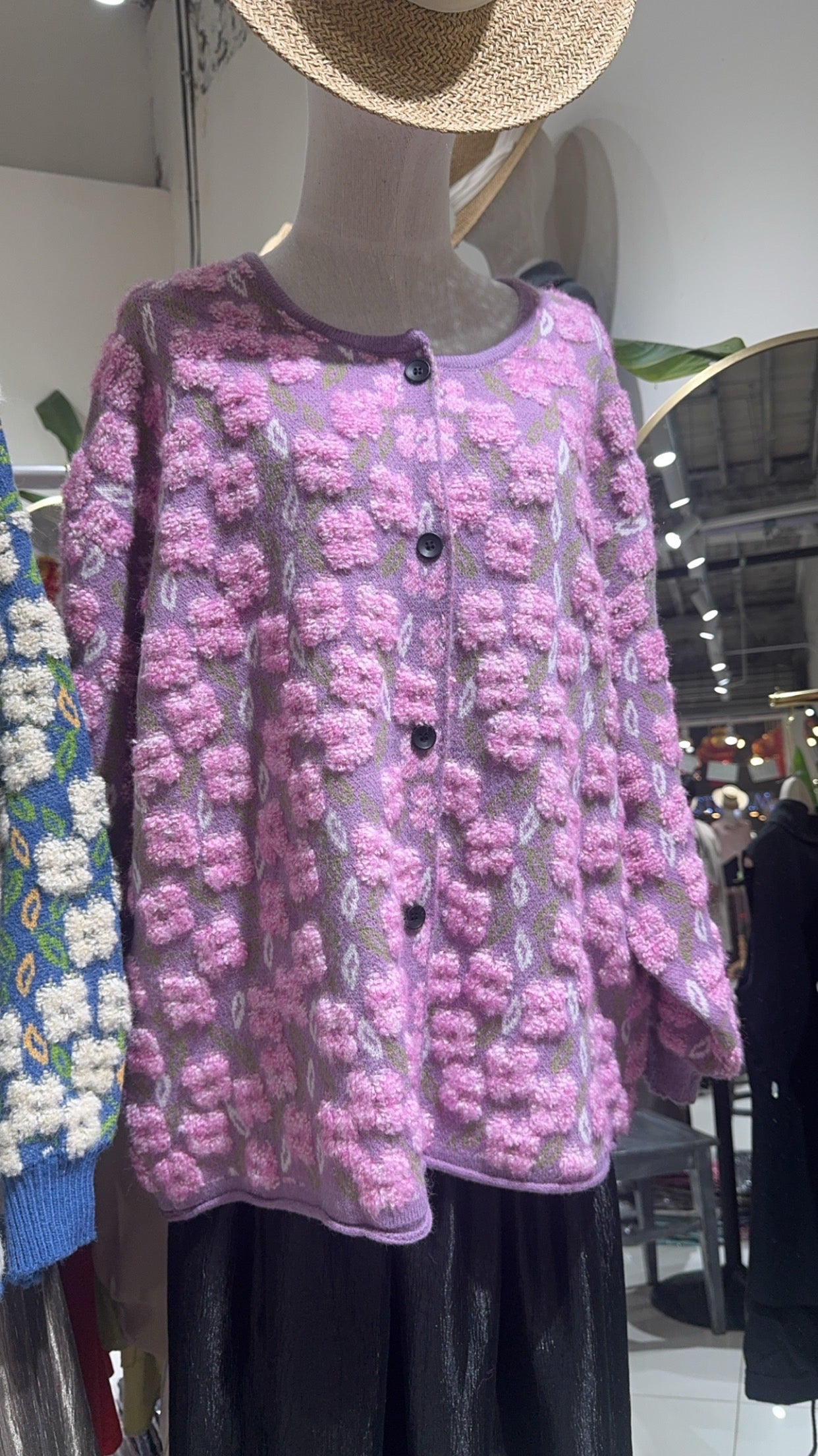 Floral knit sweater