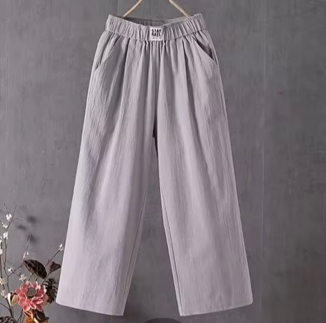 Cotton High Waist Pants