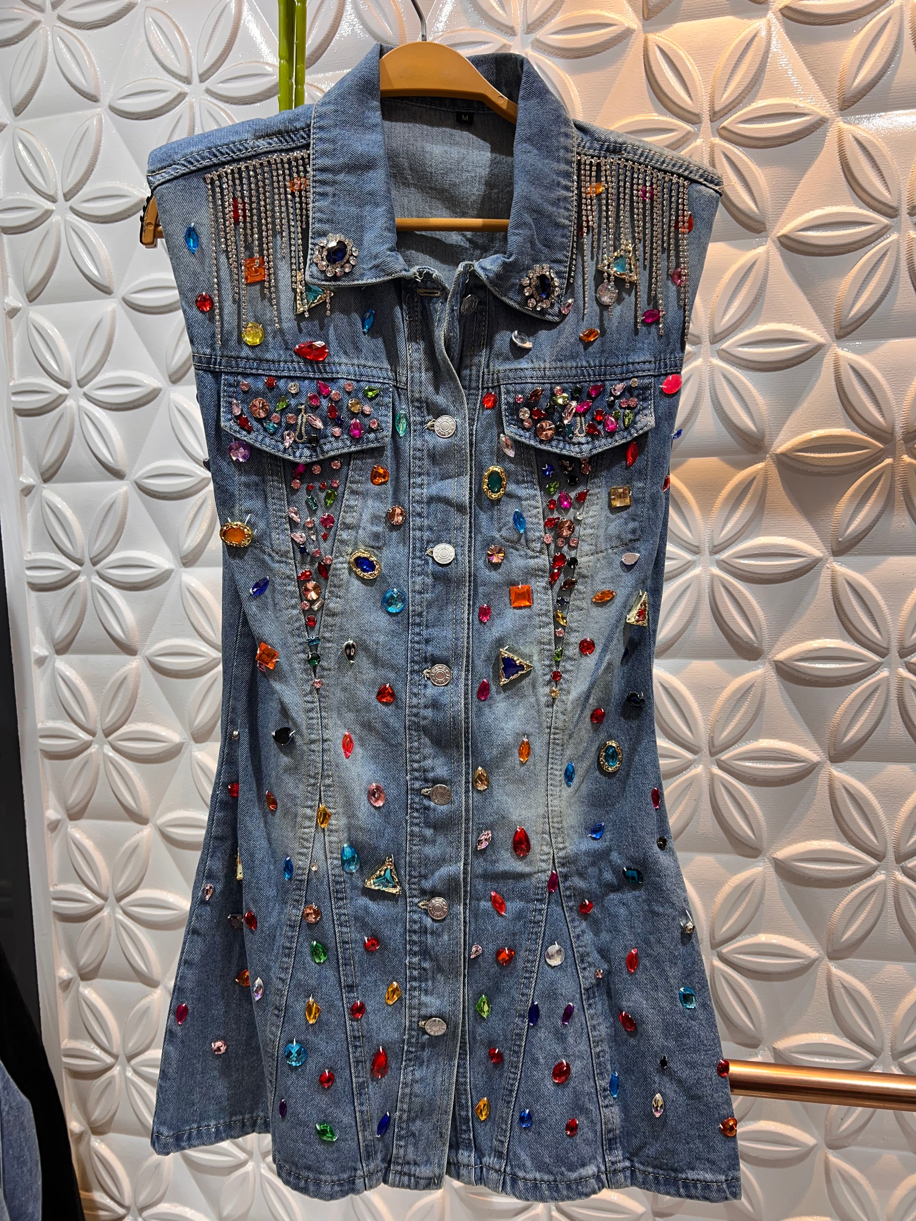 Rhinestone Denim Dress