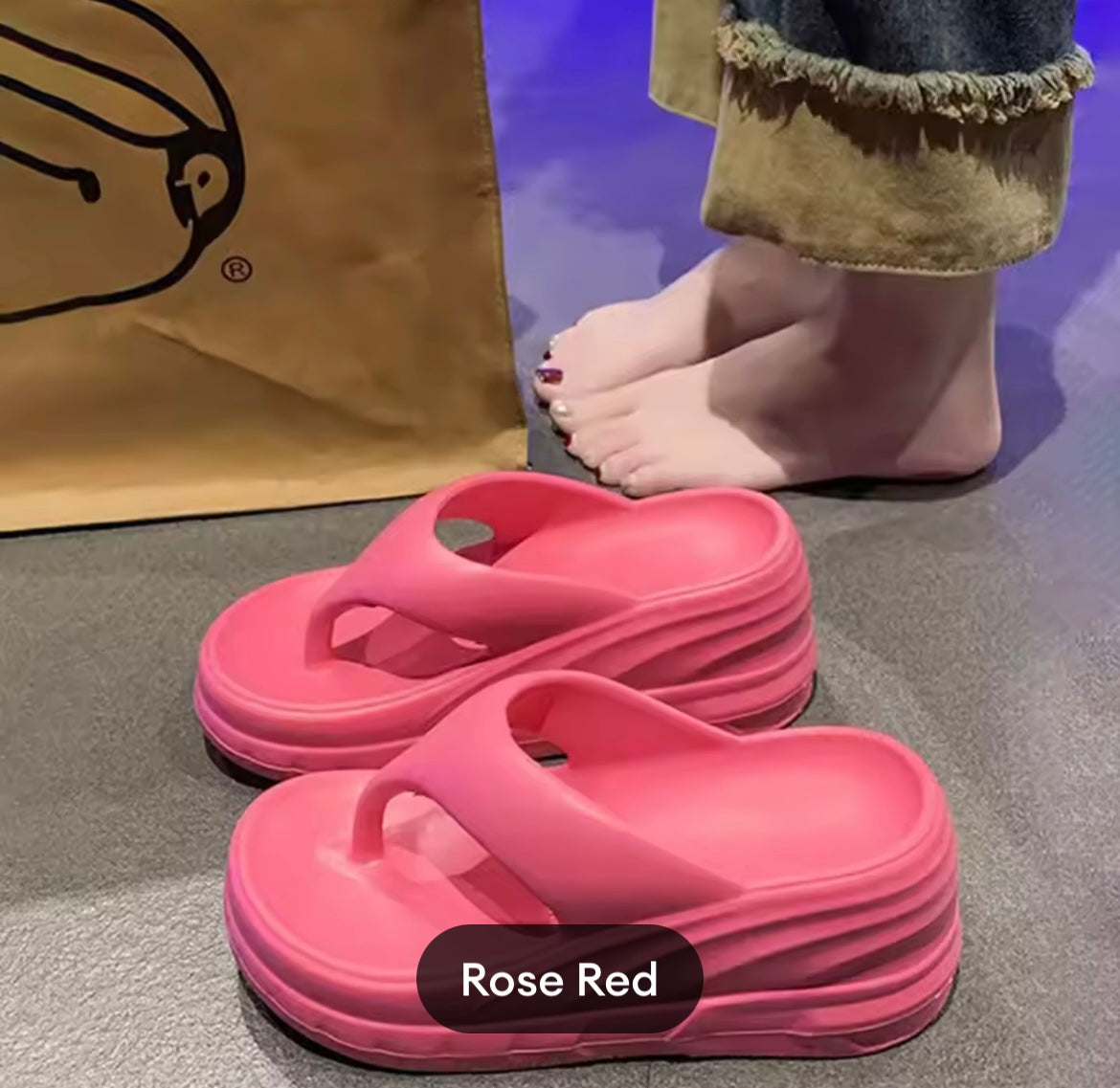 Ezee high sole slippers