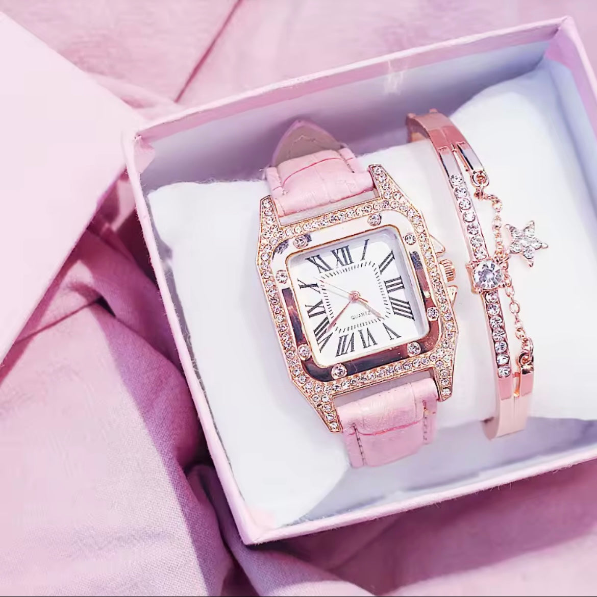 Rhinestone Watch with bracelet