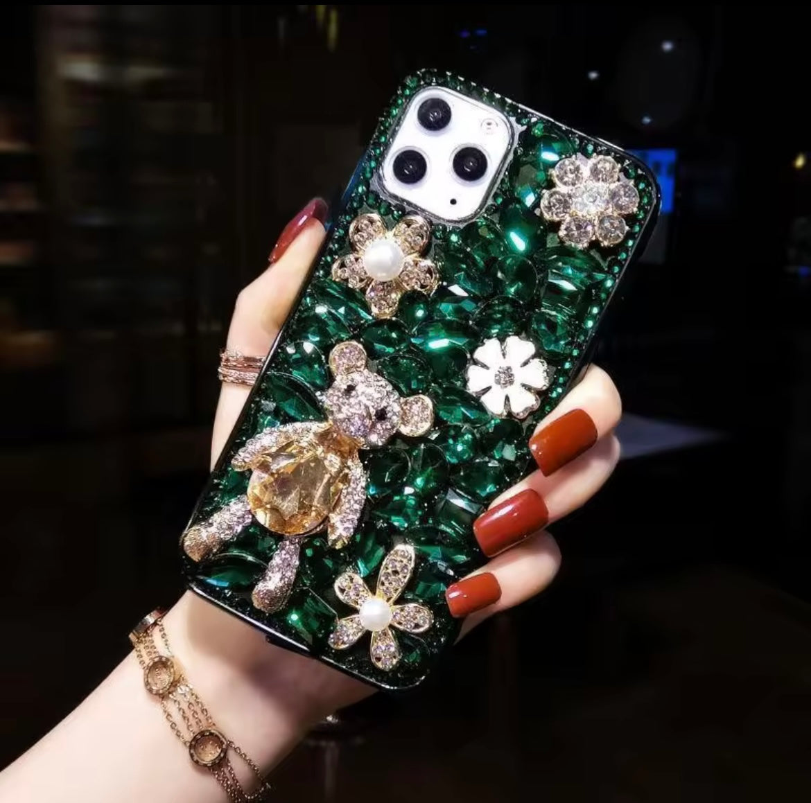 Rhinestone Teddy Phone Cover