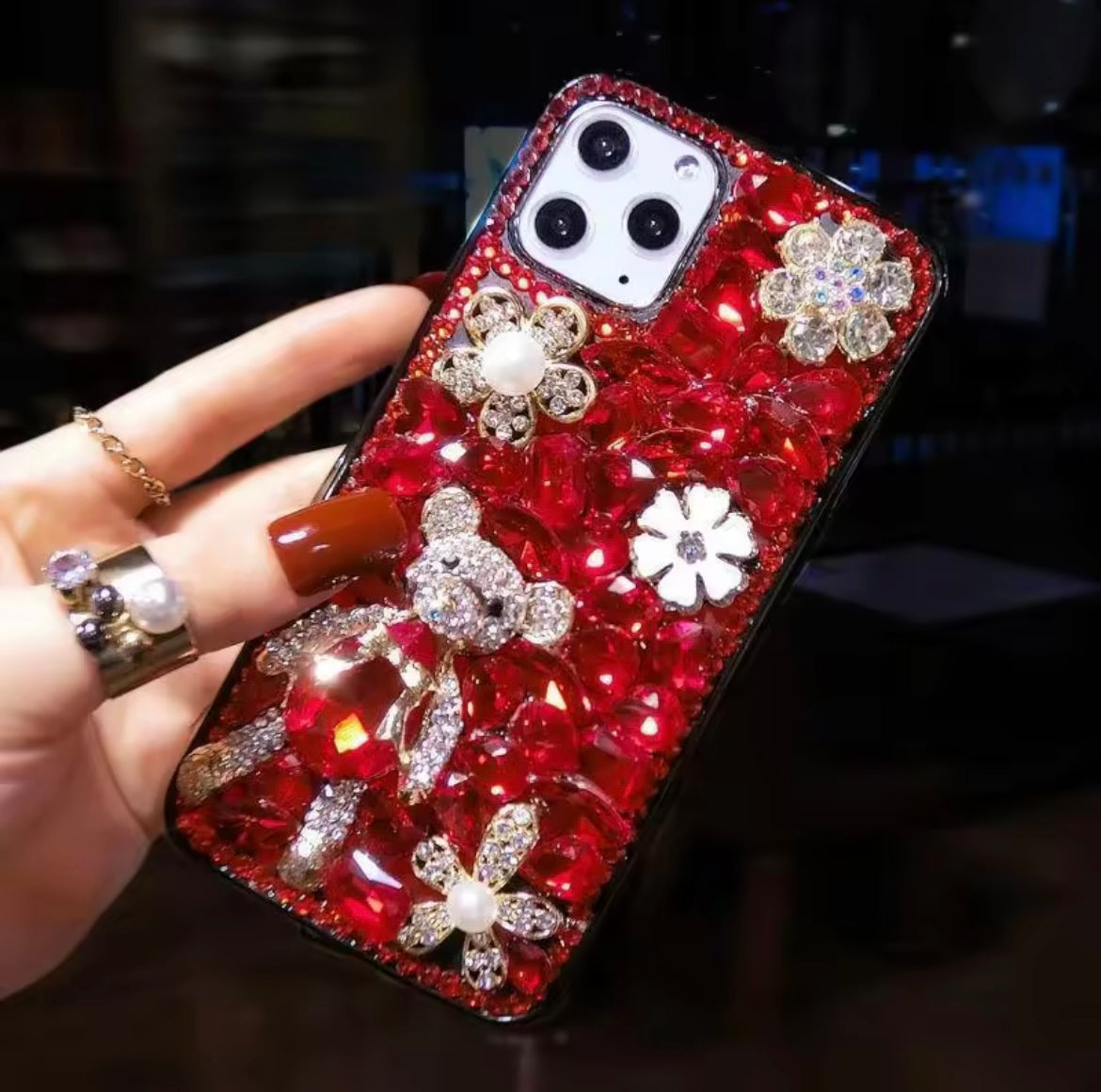 Rhinestone Teddy Phone Cover