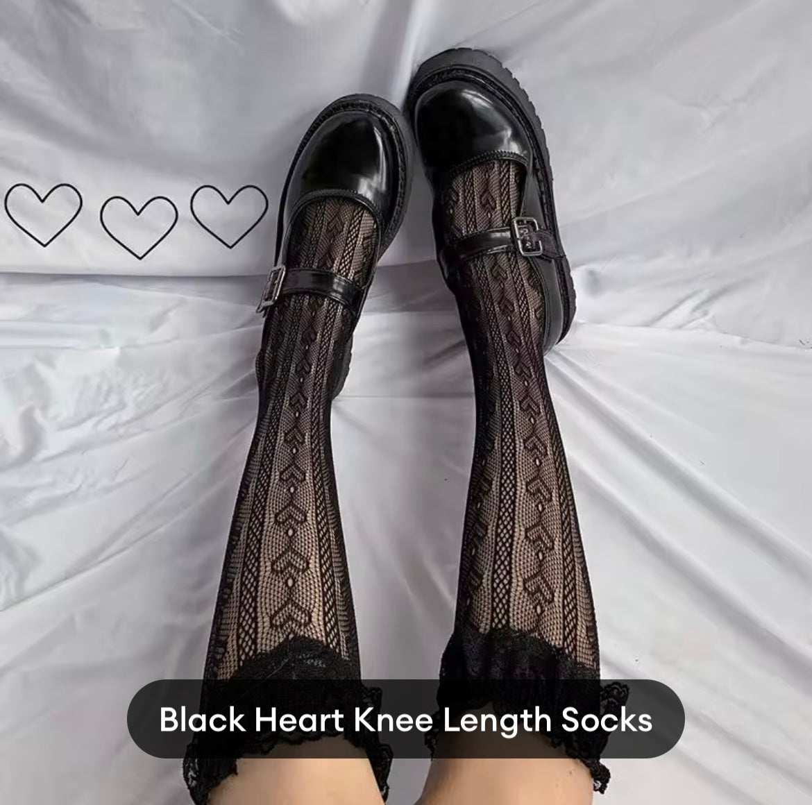 Heart Net Frill Socks