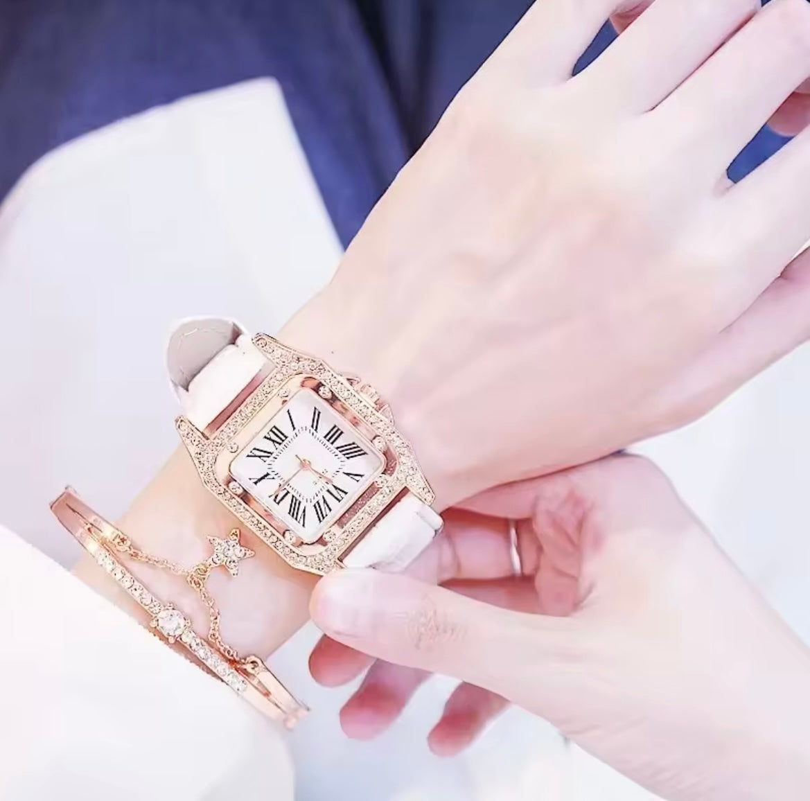 Rhinestone Watch with bracelet