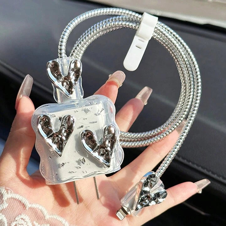 Milky Heart Charger Protector