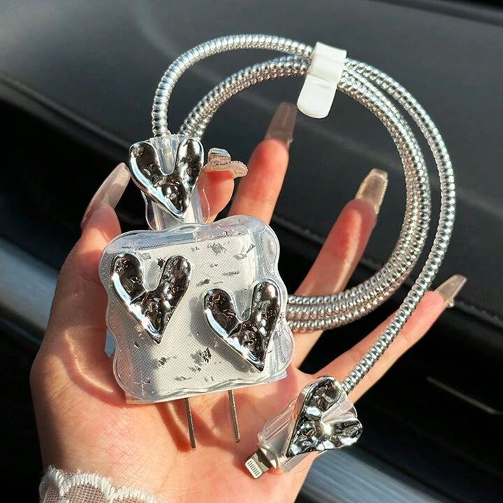 Milky Heart Charger Protector