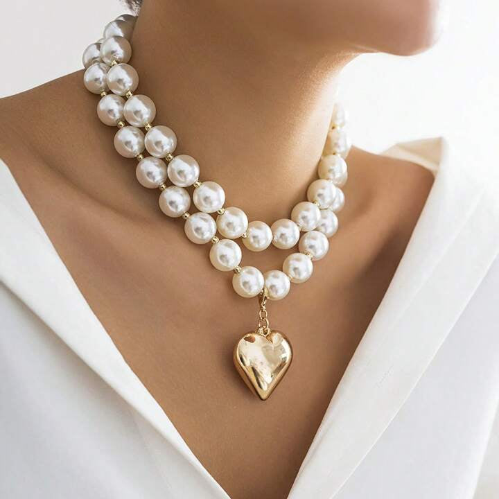 Pearl heart Neckpiece