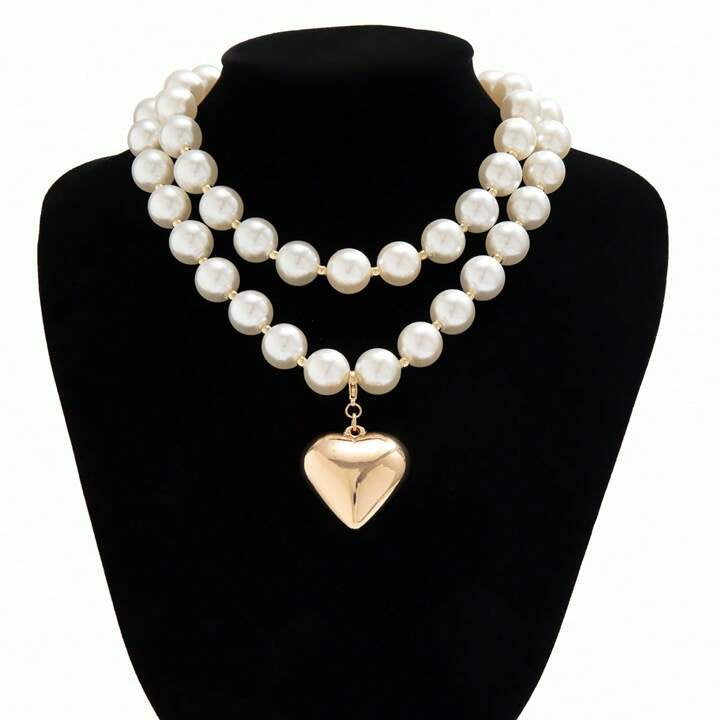 Pearl heart Neckpiece