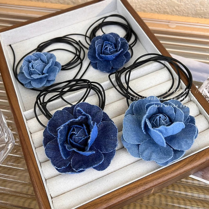 Denim Flower Neckpiece