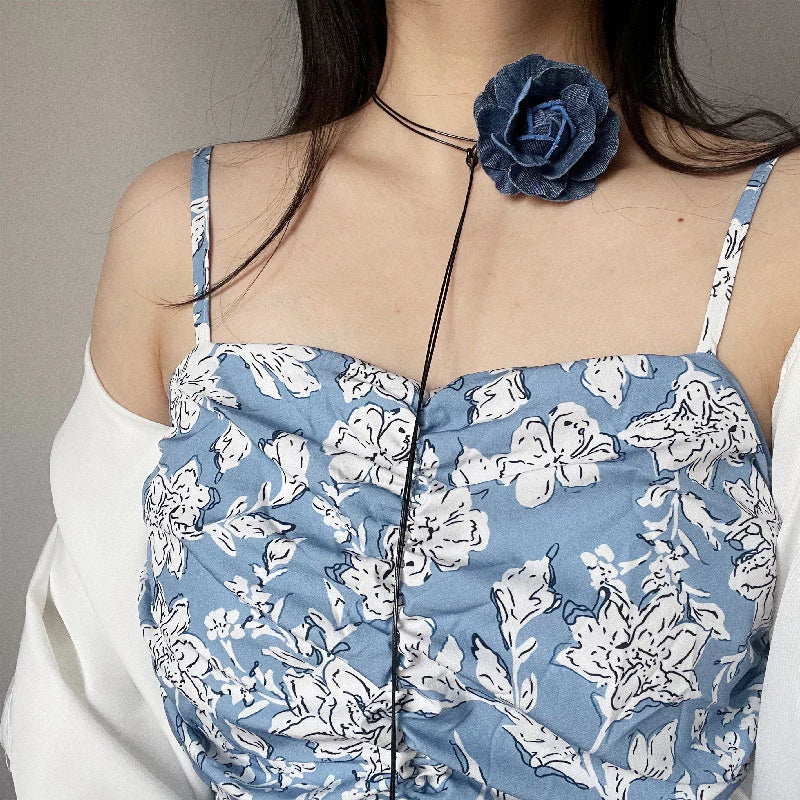 Denim Flower Neckpiece