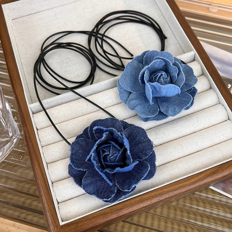 Denim Flower Neckpiece