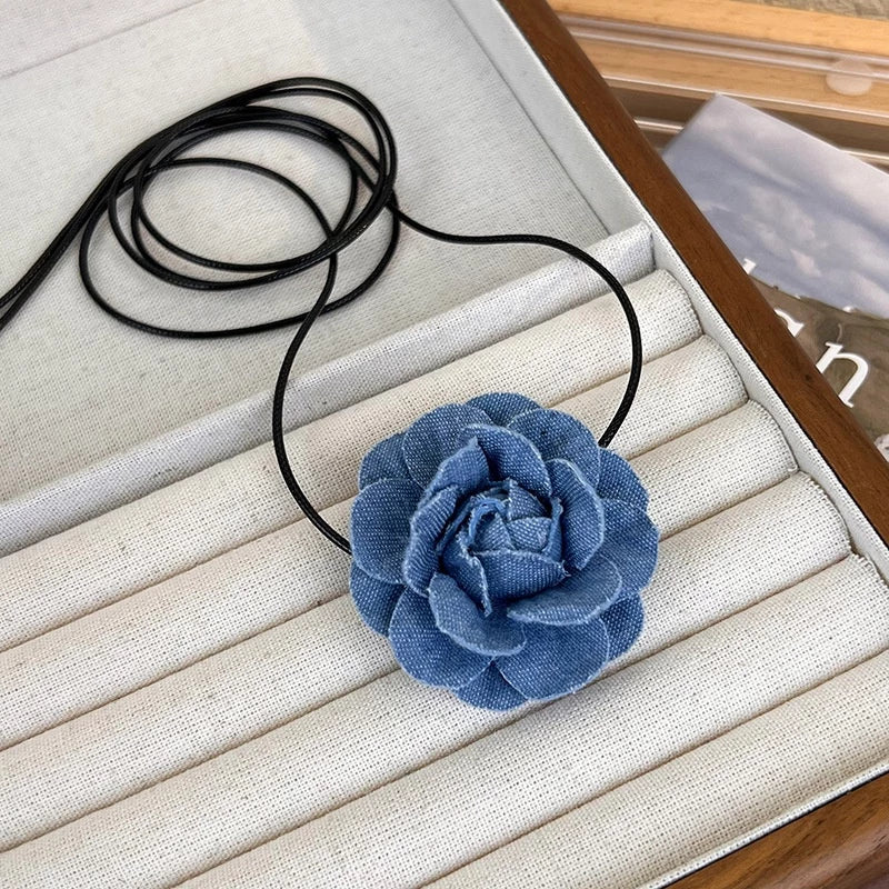 Denim Flower Neckpiece