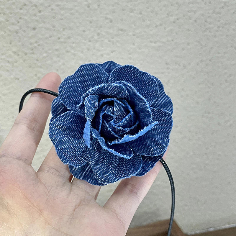 Denim Flower Neckpiece