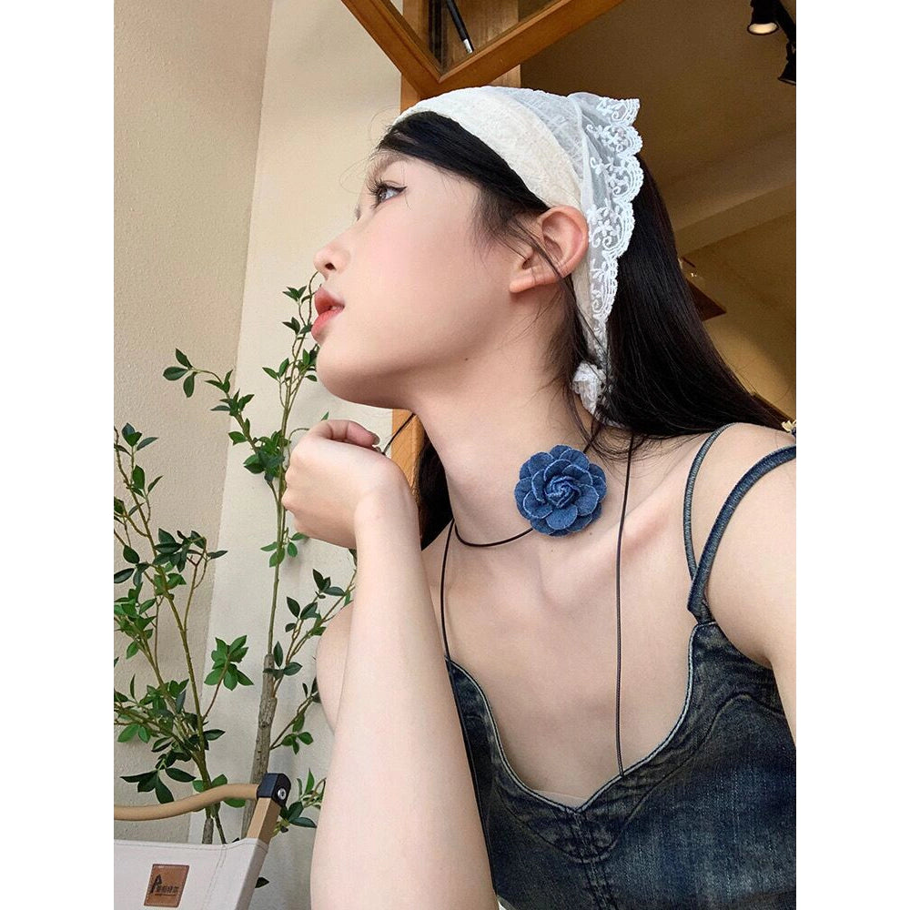 Denim Flower Neckpiece