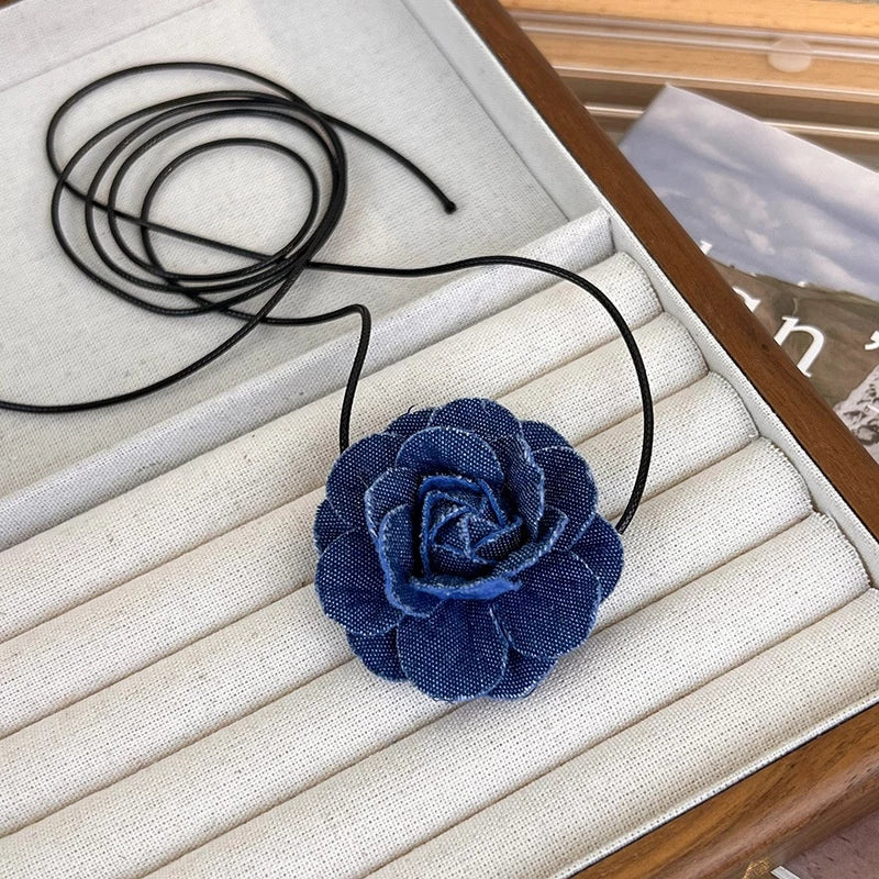 Denim Flower Neckpiece